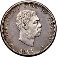 Hawaii. Quarter Dollar, 1883