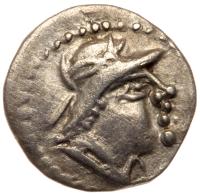 Bactria. Eukratides I, 171-145 BC. Silver Obol (0.51 g)