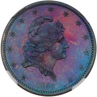 1860 Pattern Half Eagle. Copper, reeded edge. Judd-272. Pollock-320