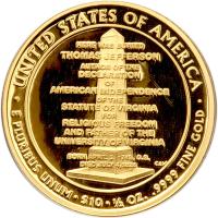 2007-W Jefferson's Liberty. $10.00 (1/2 ozt) Gold Proof - 2