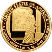 2007-W. Abigail Adams. $10.00 (1/2 oz) Gold Proof - 2