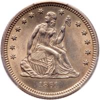 1861 Liberty Seated 25C