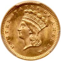 1874 $1 Gold Indian
