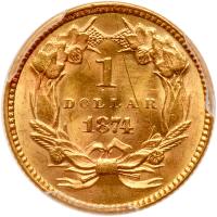 1874 $1 Gold Indian - 2