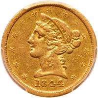 1844-O $5 Liberty