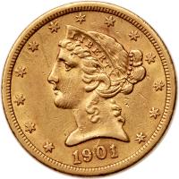1901/0-S $5 Liberty