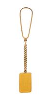 Credit Suisse 5 Gram Ingot Set in Bezel and 14K Yellow Gold Keychain Mount