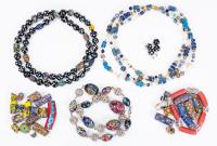 Three Casual Necklaces of Antique Venetian Millefiore Glass Beads Boasting Wonderful Colors as well as 25+ Loose Glass Beads to