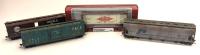 Scarce HO Model 40" Boxcar "Cerveza Moctezuma" Mint in Box PLUS Three Professionally Distressed HO Boxcars.