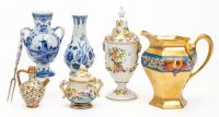 Outstanding Collection of Antique/Vintage European Hand Painted Pottery Including Fischer (Budapest) Capodimonte, Royal Delft an