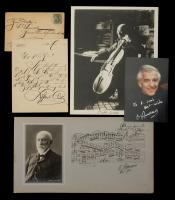 Signed Pieces by Acclaimed Classical Musicians Including Pablo Casals Signed Photo, Outstanding Autographed Musical Quotation by