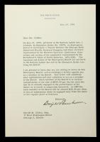 Eisenhower, Dwight D. 34th President of the United States. TLS Signed as President on White House Letterhead