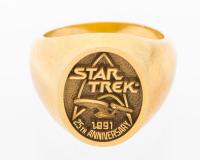 Men's 14K Yellow Gold Star Trek 25th Anniversary Ring from 1991