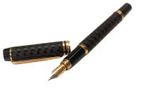 Handsome Waterman Le Man 100 Opera Black Chased Fountain Pen with 18K Two-Toned Gold Nib. Excellent Pre-Owned Condition