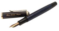 Vintage Pelikan Pen M400 (Old Style) 14C 585 (Germany) Gold Nib Medium, with a Beautiful Black and Blue Striped Celluloid Barrel