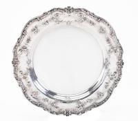 Vintage, Ornate Sterling Silver Oval Serving Plate with Exceptional Chasing.