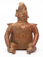 Outstanding Colima Pottery Figure, Seated Man 300 BCE-300 CE and in Choice Condition
