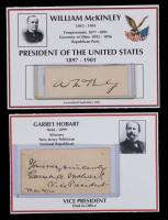 McKinley, William and Garret Hobart 25th President and 24th Vice President of the United States. Cut Signature and Note Card Sig