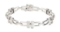 Ladies Platinum and Diamond Bracelet in a Striking Modernist Design by Rudolph Erdel in 1994