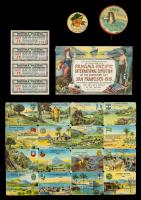 California History 100+ Years: Original, Rare 1908 Long Beach Festival Button, 1913 Los Angeles Button, Panama Pacific Tickets/C