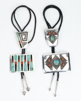 Pair of Outstanding Native American Styled Belt Buckles ca. 1970s-80s by Tom Morgan with Matching Bolos in Sterling Silver