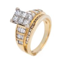 Ladies Wedding or Cocktail Ring in 14K Yellow Gold and Diamonds that Brings all the Sparkle and Bling!