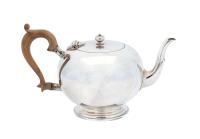 Very Scarce Cartier Creamer or Single Serve Tea Pot. Beautiful Design Original Wood Handle