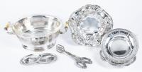 Entertaining with Flair, Sterling Silver Candy Dishes, Nut Bowls and a Pyrex Bowl Caddy 9 Pieces Total