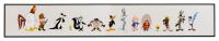 Very Scarce Warner Bros Looney Tunes Character Lineup Each Painted on Acetate 68 Inches Long!