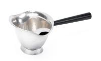 Prized, Modernist, Hand Made Sterling Silver Sauce Boat With Ebony Handle by Allan Adler