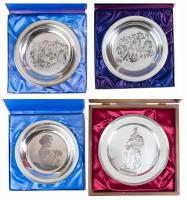 Danbury Mint and Franklin Mint Commemorative Plates in Sterling Silver with Their Original Boxes