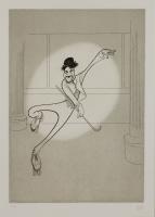 Hirschfeld, Al. "Charlie Chaplin in The Rink" Signed & Numbered Lithograph.