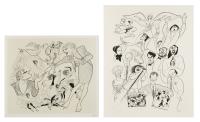 Hirschfeld, Al. "Memories of '93" & "La Cage Aux Folles" Signed & Numbered Lithograph.