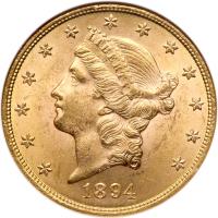 1894 $20 Liberty NGC MS62