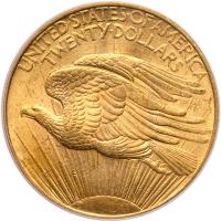 1908 $20 St. Gaudens. No Motto - 2