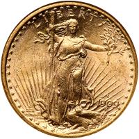 1909-S $20 St. Gaudens NGC MS63