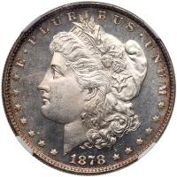 1878 Morgan $1. 8 Tail Feathers NGC MS64