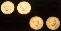 1980-84. 5-piece Set of American Arts Series Gold Â½ oz Medals