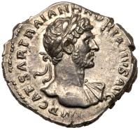 Hadrian, 117-138 AD. Silver Denarius (2.75g)