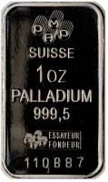 Switzerland. (N.D.) Modern 1 oz 999.5 Palladium PAMP Bar - 2