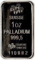 Switzerland. (N.D.) Modern 1 oz 999.5 Palladium PAMP Bar - 2