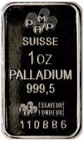 Switzerland. (N.D.) Modern 1 oz 999.5 Palladium PAMP Bar - 2