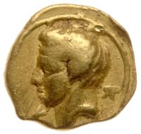 Cyrenaica, Cyrene. Gold 1/10 Stater (0.83 g), ca. 331-322 BC