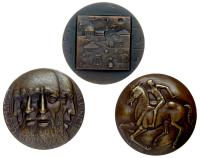 Sweden. Three-part bronze medal 1974 of Leonardo da Vinci, 1452 - 1519