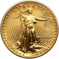 1990. $10.00 Â¼ oz American Gold Eagle