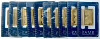 10-piece lot of Pamp 1 Ounce 999.9 Fine Gold Ingots