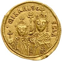 Michael III, 'the Drunkard' with Thelca, 842-850, Gold Solidus (4.34 g) - 2