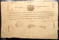 Mexico, Treasury of the Nation. 1 Peso, 1823