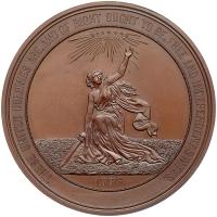 1876. United States Centennial Bronze Medal in Original Case of Issue