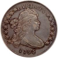 1795. Off Center Bust. B-14, BB-51. Rarity-2.